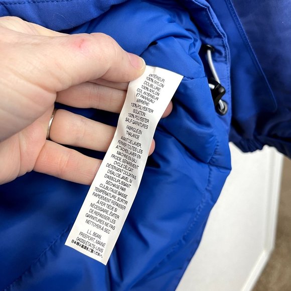 LL Bean Blue Nylon Ski Snowboard Winter Full Zip Jacket Coat Mens size Medium - Picture 6 of 10
